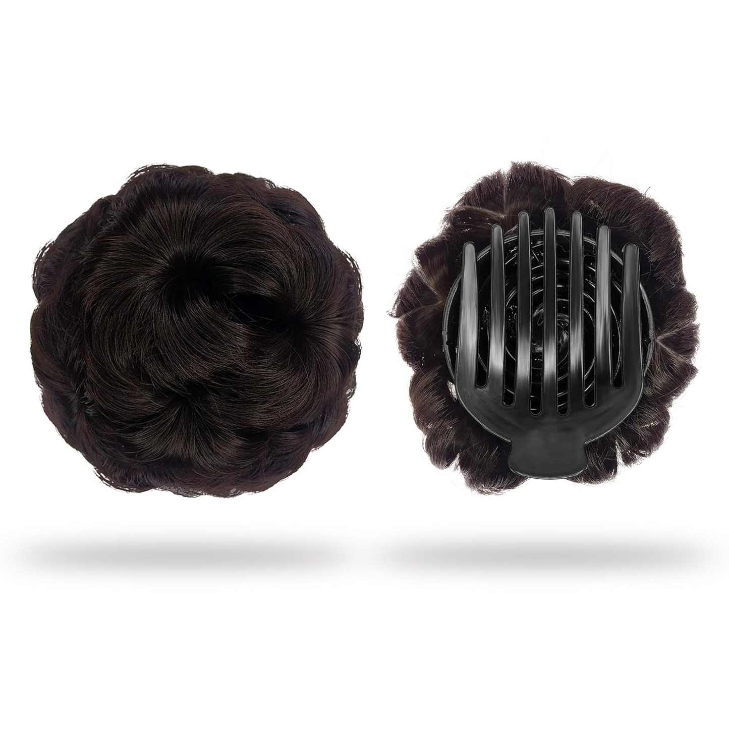 Sams™ Realistic Black Curly Bun Extension for Women & Girls – Natural-Looking Curly Hairpiece | PACK OF 1 (BLACK)