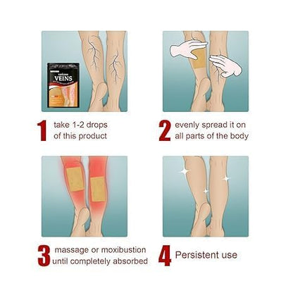 Hanel™ Varicose Veins Relief Patches - Reduces Swelling, Relieves Pain, Improves Blood Circulation & Vein Health | Herbal, Skin-Friendly & Instant Pain Relief (Pack of 12)