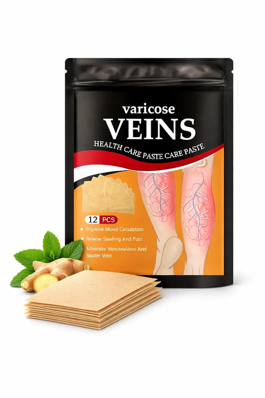 Hanel™ Varicose Veins Relief Patches - Reduces Swelling, Relieves Pain, Improves Blood Circulation & Vein Health | Herbal, Skin-Friendly & Instant Pain Relief (Pack of 12)