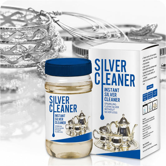 Premium Silver Deep Cleaner Liquid for Jewellery, Pooja Items, Coins & Utensils | Powerful Fast-Acting Tarnish Remover | No Scrubbing, No Scratches, No Silver Loss | Brilliant Instant Shine | (1)